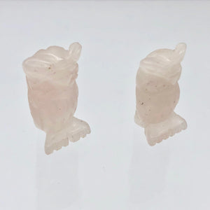 2 Wisdom Carved Rose Quartz Owl Beads | 21.5x12x9.5mm | Pink - PremiumBead Alternate Image 2