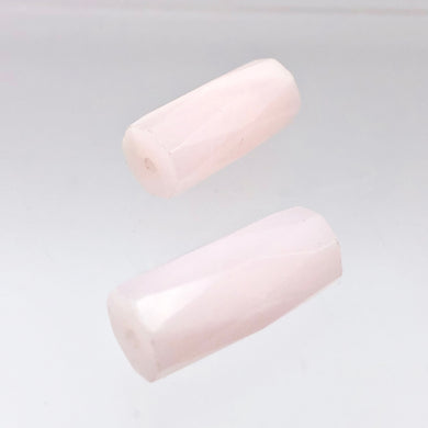 2 Mangano Pink Calcite Faceted Tube Beads | AAA Quality | 20x10mm | 2 Beads - PremiumBead Primary Image 1