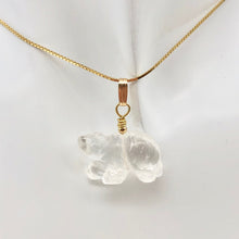 Load image into Gallery viewer, Carved Natural Quartz Bear and 14K Gold Filled Pendant 509252QZG - PremiumBead Alternate Image 2
