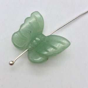 Fluttering 2 Aventurine Butterfly Beads | 21x18x5mm | Green - PremiumBead Alternate Image 3