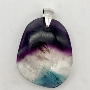 Semi Precious Stone Jewelry Multi-colored Fluorite Pendant with Sterling Silver - PremiumBead Primary Image 1