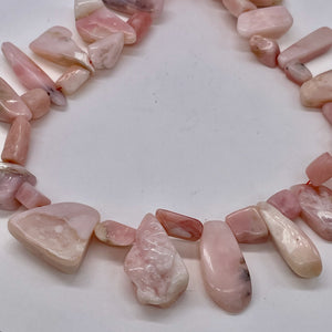 Pink Peruvian Opal 88g Varied Bead Strand | 15" | Pink | 37 Beads |