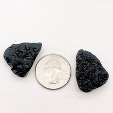 Load image into Gallery viewer, 2 Unique Pendant Size Black Meteor Fragments 11 grams | 29x21x8 to 27x22x8mm | - PremiumBead Alternate Image 2
