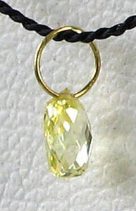 0.22cts Natural Canary 4x2x2mm Diamond 18K Gold Pendant 6568M - PremiumBead Alternate Image 3