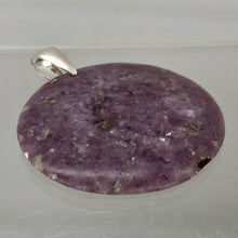 Load image into Gallery viewer, Natural Lepidolite Large Round Sterling Silver Pendant | 45mm | 2 1/16&quot; Long |
