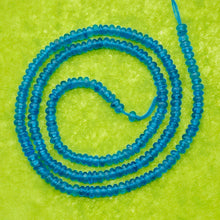 Load image into Gallery viewer, Apatite Roundel 13&quot; Bead Strand | 3 mm | Neon Blue | 190 Beads |
