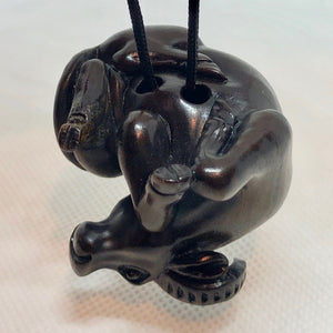 Carved Water Buffalo Dark Teak Ojime/Netsuke Bead - PremiumBead Alternate Image 5