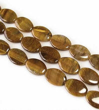 Load image into Gallery viewer, Golden Flat 15x10mm Oval Tigereye Bead Strand 110241A - PremiumBead Primary Image 1
