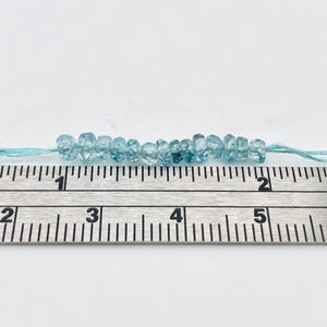 1 inch of Blue Zircon Faceted 3.5-3mm Roundel (12-14) Beads 10846 - PremiumBead Primary Image 1