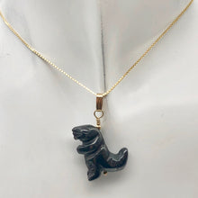 Load image into Gallery viewer, Semi Precious Stone Jewelry Tyranosaurus Rex Pendant Necklace of Hematite/Gold - PremiumBead Alternate Image 5
