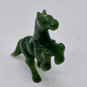 Jade Carved Soaring Prancing Horse | 2 1/4" Long | Green | 1 Figurine |