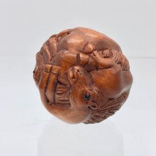 Load image into Gallery viewer, Carved &amp; Signed Horse Sphere Boxwood Netsuke - PremiumBead Alternate Image 3
