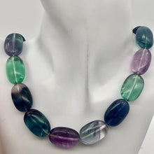 Load image into Gallery viewer, Sparkling! 3 Multi-Hue Fluorite Oval 24X16X11MM Beads
