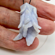 Load image into Gallery viewer, Blue Chalcedony Druzy Carved Flower Bead | 52.3 cts | 39x19mm | Blue | 1 bead | - PremiumBead Alternate Image 2
