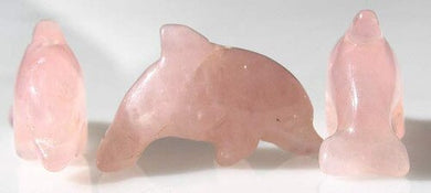 Jumping Carved Rose Quartz Pink Dolphin Beads | 25x11x8mm | Pink - PremiumBead Primary Image 1