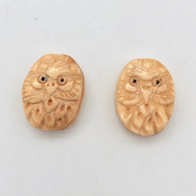 Load image into Gallery viewer, Pair of Wise Owl Carved Beads | 2 Beads | 16x13x5mm | 8625 - PremiumBead Primary Image 1
