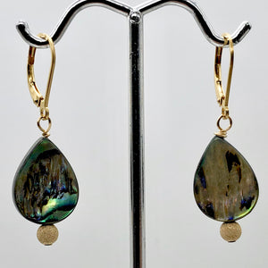 Labradorite 14K Gold Filled Drop Earrings | 1 1/2" Long | Pink Blue |