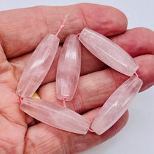 Load image into Gallery viewer, Designer Natural Rose Quartz 35x11mm Bead 7 inch Strand 10450HS
