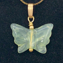Load image into Gallery viewer, Flutter Carved Aventurine Butterfly 14Kgf Pendant | 1 1/4&quot; Long | Green | - PremiumBead Alternate Image 2
