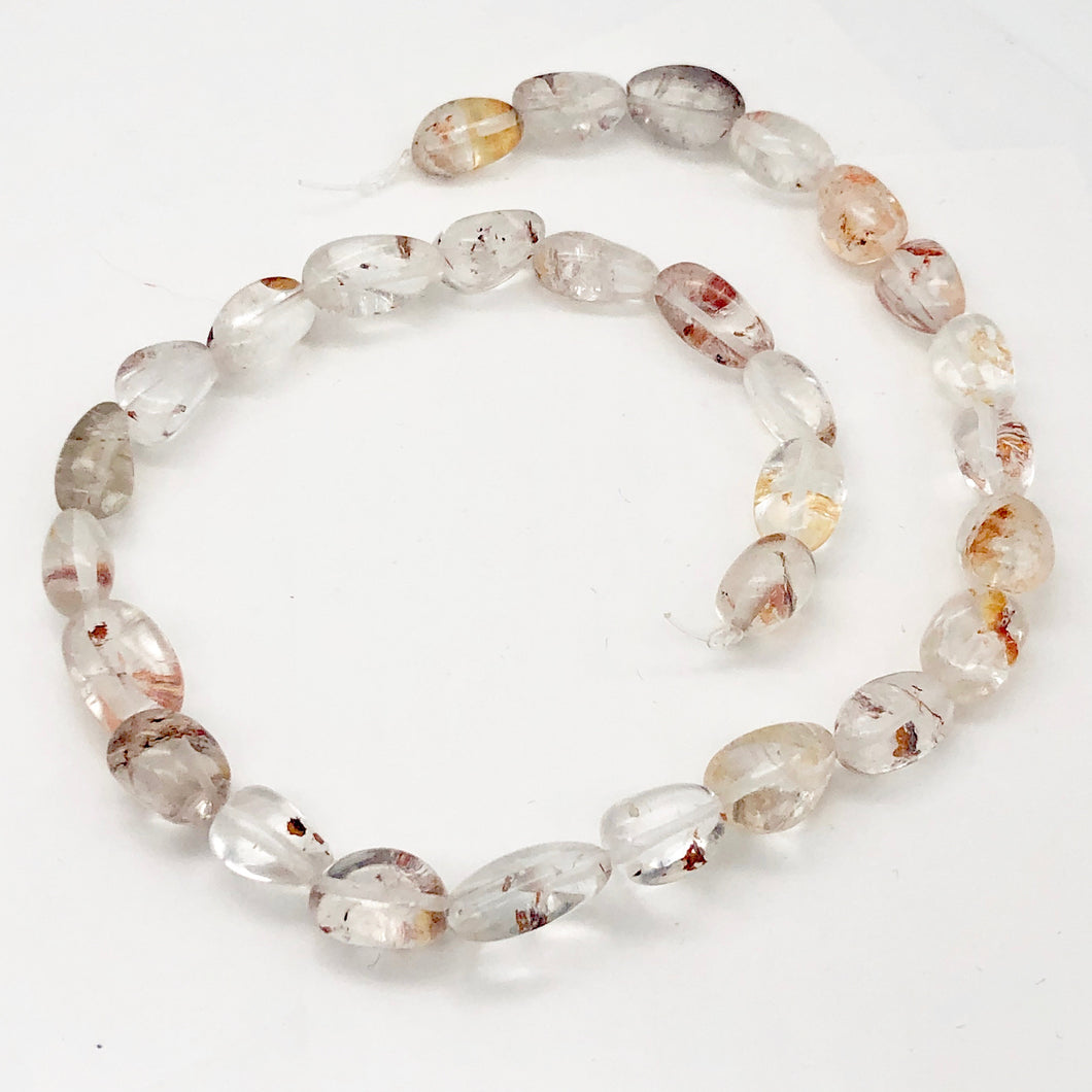 Lodalite Nugget Bead Strand | 15x12x10 to 15x11x9mm | Clear/Gold | 26 Bead(s) |