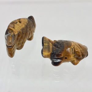 Swimmin' 2 Carved Tigers Eye Fish Koi Carp Beads | 23x11x8mm | Gold - PremiumBead Alternate Image 3