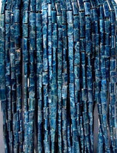 Load image into Gallery viewer, Rare Natural Deep Blue Apatite Flat Tube Bead Strand 105635 - PremiumBead Alternate Image 3
