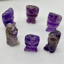 Load image into Gallery viewer, Hand-Carved Natural Amethyst Owl Bead Figurine | 21x12x9mm | Purple - PremiumBead Alternate Image 3
