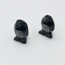 Load image into Gallery viewer, Hand-Carved Obsidian Penguin Bead Figurine! | 21.5x12.5x11mm | Black/White - PremiumBead Alternate Image 10
