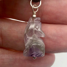 Load image into Gallery viewer, New Moon Amethyst Gray Wolf Solid Sterling Silver Pendant | 1.44&quot; (Long) - PremiumBead Alternate Image 3
