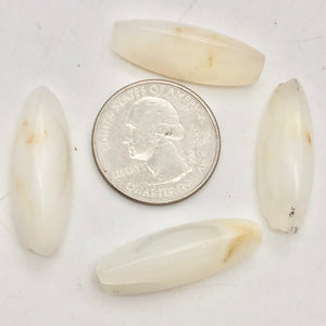 4 (Four) Pristine White Dendritic 28x10x10mm Opal Triangle cut Beads - PremiumBead Alternate Image 4