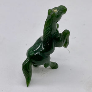 Jade Carved Soaring Prancing Horse | 2 1/4" Long | Green | 1 Figurine |