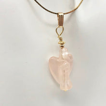 Load image into Gallery viewer, On the Wings of Angels Rose Quartz 14K Gold Filled 1.5&quot; Long Pendant 509284RQG - PremiumBead Alternate Image 7
