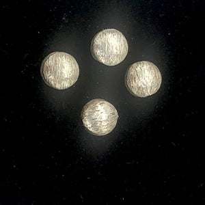 Designer Four Brushed Solid Sterling Silver Coin Beads 7223