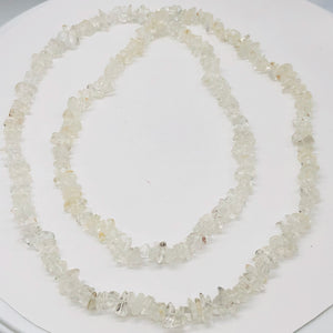 Clear Quartz Nugget Bead 34 inch Necklace | 7x5x2mm to 4x4x3mm |