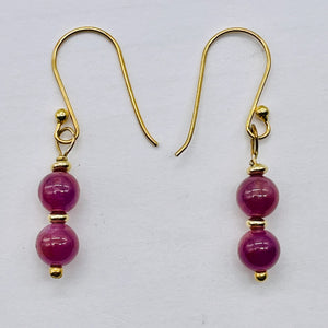 Sapphire 14K Rose Gold Filled Drop Earrings | 1 1/2" Long | Purple | 1 Pair |