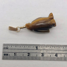 Load image into Gallery viewer, March of The Penguins Tigereye Carved Bead &amp; 14Kgf Pendant| 1 3/8&quot; Long| Bronze| - PremiumBead Alternate Image 4
