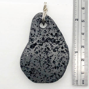 Meteorite Carved Sterling Silver Pendant | 1 Pendant | Black | 2 1/2" Long |