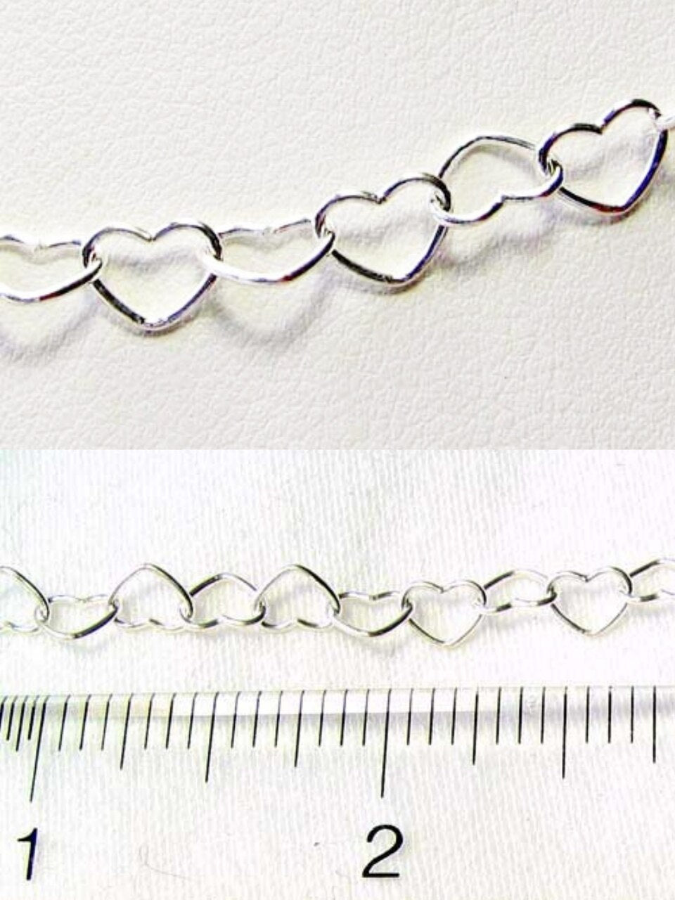 Solid Sterling Silver 5mm Heart Chain 12 inches (3.79G) 9197 - PremiumBead Primary Image 1