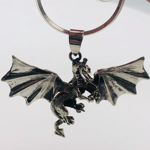 Dragon Sterling Silver Drop/Dangle | 2" Long | Silver | 1 Pendant |