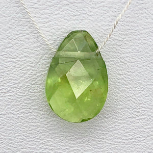 Peridot Faceted Briolette Bead | 4.9 cts | 12x9x5mm | Green | 1 bead | - PremiumBead Primary Image 1