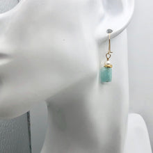 Load image into Gallery viewer, Hemimorphite and Pearl 14K Gold Filled Drop/Dangle Earrings| 1 1/4&quot; Long | Blue|
