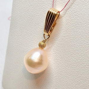 Natural Peach Tear-Drop FW Pearl & 14Kgf Pendant 5084D - PremiumBead Alternate Image 2