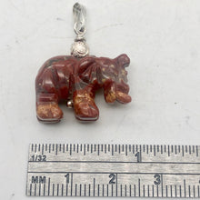 Load image into Gallery viewer, Wild Brecciated Jasper Elephant Sterling Silver Pendant | 21x16x8mm | Red | - PremiumBead Alternate Image 5
