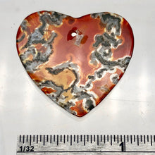 Load image into Gallery viewer, Limbcast Agate Heart Bead | 27x29x2mm | Orange/Green/Clear | Heart | 1 Bead | - PremiumBead Alternate Image 6
