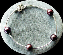 Load image into Gallery viewer, Black Grape Pearl Sterling Silver Bracelet Earrings and Necklace 3948 - PremiumBead Alternate Image 3
