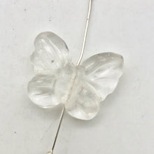 Load image into Gallery viewer, Fluttering 2 Hand Carved Quartz Butterfly Beads | 21x18x5mm | Clear - PremiumBead Alternate Image 4
