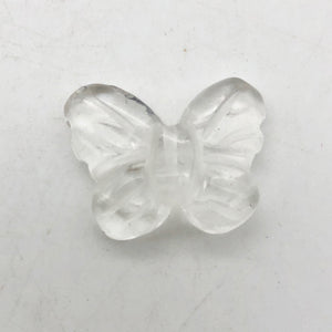 Fluttering 2 Hand Carved Quartz Butterfly Beads | 21x18x5mm | Clear - PremiumBead Alternate Image 9