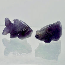 Load image into Gallery viewer, Swimming&#39; 2 Carved Amethyst Fish Koi Carp Beads | 23x12x8mm | Purple - PremiumBead Primary Image 1
