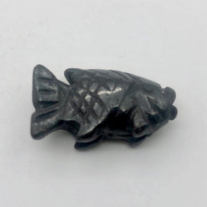 Swimming 2 Hand Carved Hematite Koi Fish Beads | 23x11x5mm | Silver black - PremiumBead Alternate Image 9