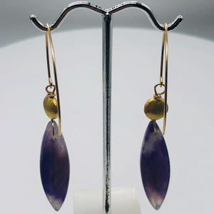 Sodalite 14K Gold Filled Teardrop Earrings| 2 3/4" Long | Purple/White| 1 Pair |
